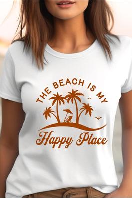 The Beach is My Happy UNISEX Round Neck TShirt