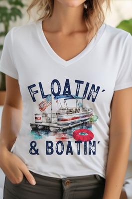 Floatin & Boatin Unisex V Neck TShirt