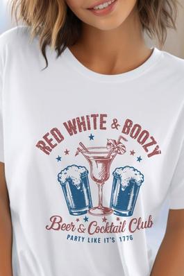 Red White Boozy Beer UNISEX Round Neck TShirt