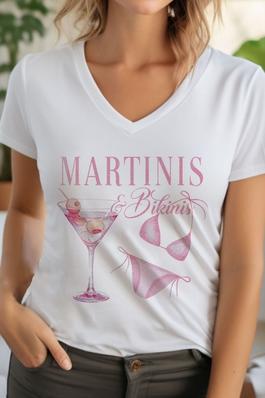 Martinis & Bikinis Unisex V Neck TShirt