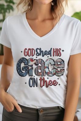 God Shed His Grace On Thee Unisex V Neck TShirt
