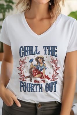 Chill The Fourth Out  Unisex V NeckT Shirt