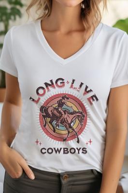 Long Live Cowboys Unisex V Neck TShirt