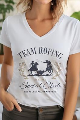 Team Roping Social Club Unisex V Neck TShirt