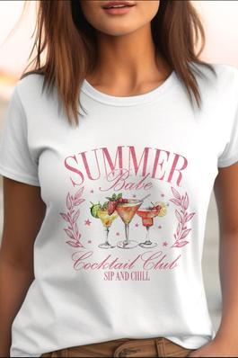 Summer Babe Cocktail Club UNISEX Round NeckTShirt