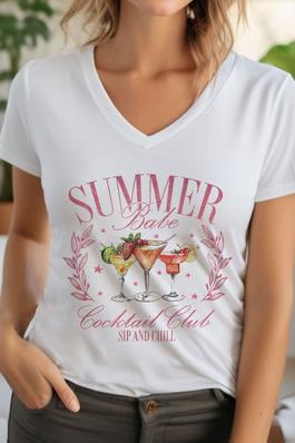 Summer Babe Cocktail Club Unisex V Neck TShirt