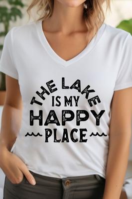 The Lake is My Happy Place Unisex V Neck TShirt