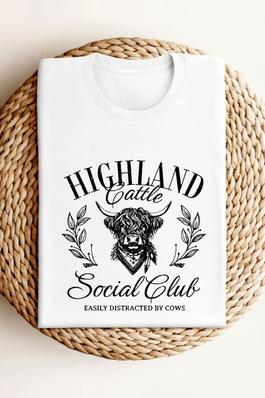 Highland Cattle Social  UNISEX Round Neck  TShirt