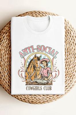 Anti Social Cowgirls Club UNISEX Round Neck TShirt