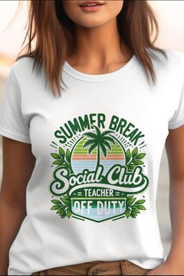 Summer Break Teacher UNISEX Round NeckTShirt