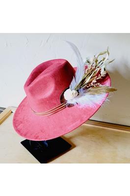Boho Western Wedding Floral Bridsmaid Hat Rust