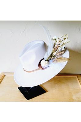 Boho Western Wedding Floral Bridsmaid Hat Bone