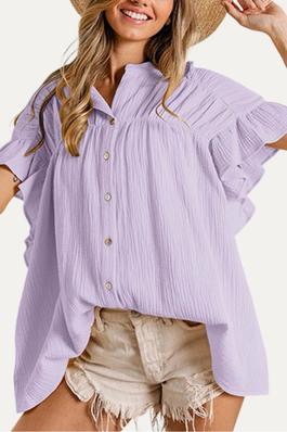 Adorable and Comfort Button-Up Short Sleeve Shirt