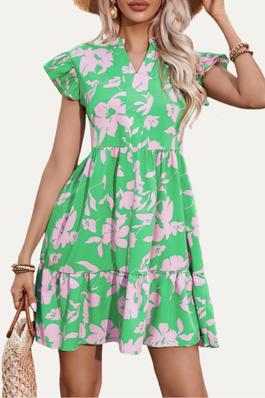 Summer Ready Floral Print Sleeveless Tiered Mini Dress