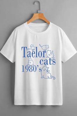 TAELOR CATS 1980'S  graphic  tee