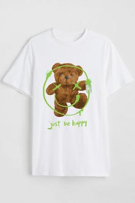 JUST BE HAPPY  graphic  tee