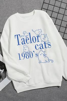 TAELOR CATS 1980'S graphic sweatshirts
