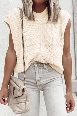 Cable Cap Sleeve Sweater Top