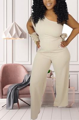 One Sleeve Belted Jumpsuits