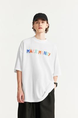 New loose letter short-sleeved embroidered T-shirt