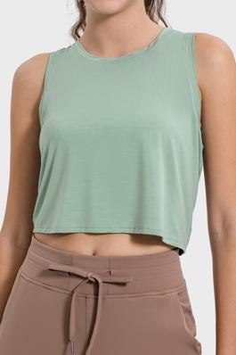 Breathable drawstring cut-out sleeveless tops