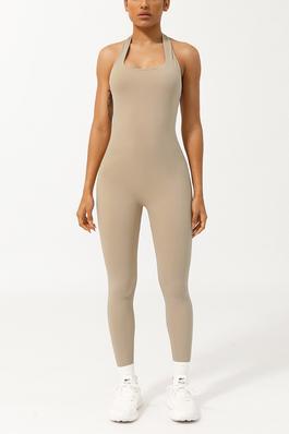 New halterneck low-necked bodysuit with chest pads
