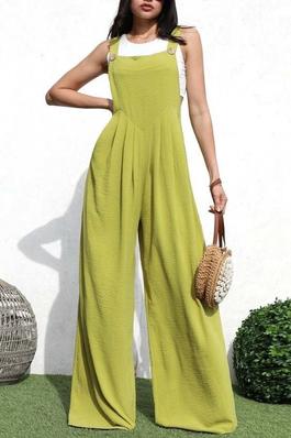 Modern Ease Square Neck Woven Jumpsuit with Side Pockets