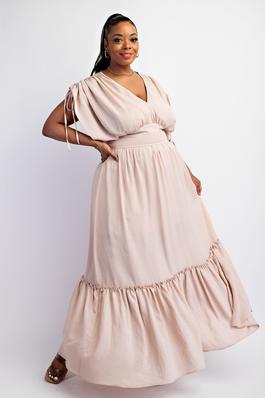 Plus Size Curve Embrace Woven Tiered Maxi Dress