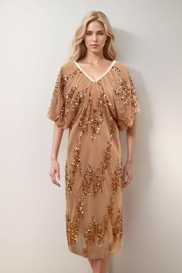 Enchanting Elegance Pleated Sequin Maxi Dress