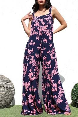 Breezy Bliss Printed Woven Jumpsuit