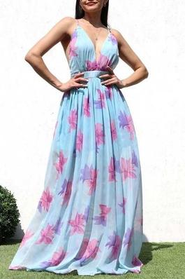 Ethereal Blossom Crossback Maxi Dress