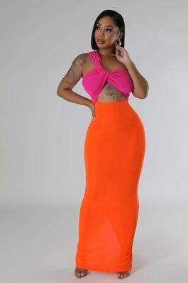 Multi Color One Shoulder Sexy Maxi Dress