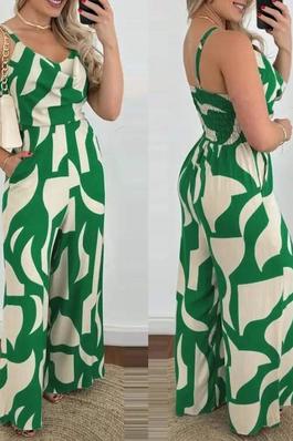 ALL OVER PRINT WIDE LEG JUMPSUIT