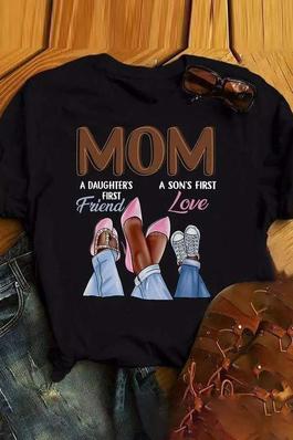MOTHER S DAY LETTER GRAPHIC PRINT CASUAL T SHIRT