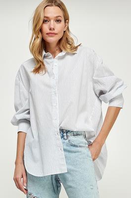 Stripe Long Sleeve Oversized Shirt