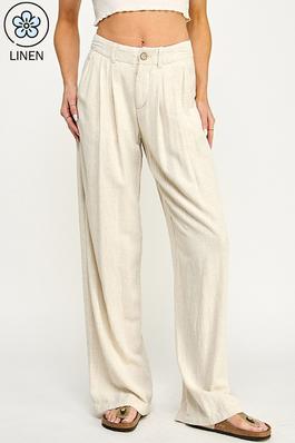 Soft Linen Pleated Trousers