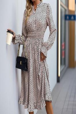 Leopard Print Long Sleeve Fashion Dress
