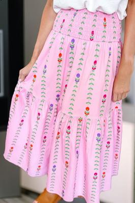 Smocked Tiered Maxi Skirt