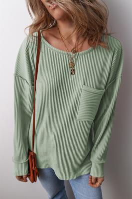 Textured round neck with long sleeves Blouse