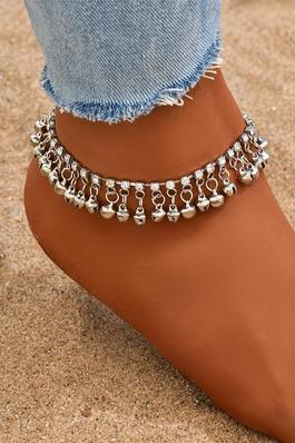 Fringed Bell Rhinestone Chain Anklet