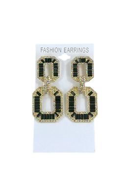 CRYSTAL SQUARE DROP BRIDAL EARRING 4312-25 12PC