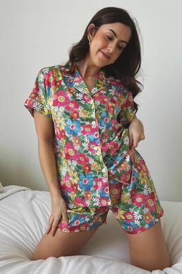 PLUS Flowerland Satin Pajamas