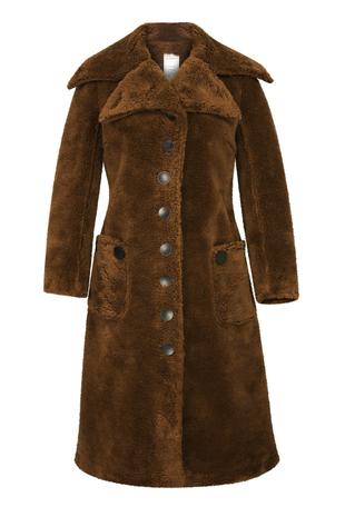 Wool Faux Fur Coat 9091