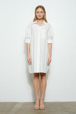 Shirtdress with a patch pocket
