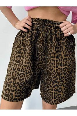 High Waist Leopard Print Shorts