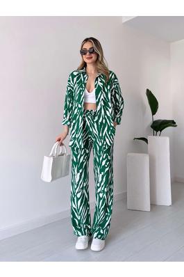 Classic Printed Comfort Blouse and Pant Set