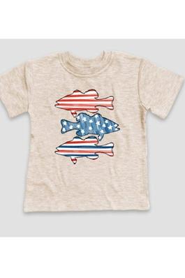 patriotic fish kids tee