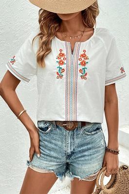 Ethnic Floral Boxy Top