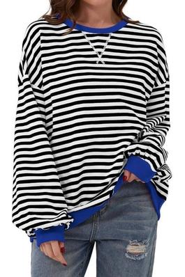 Long Sleeve Striped Casual Top