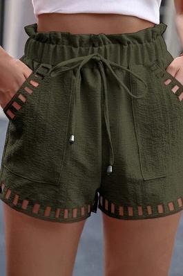 Solid Color Drawstring Shorts